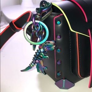 Coach iridescent dinosaur key ring